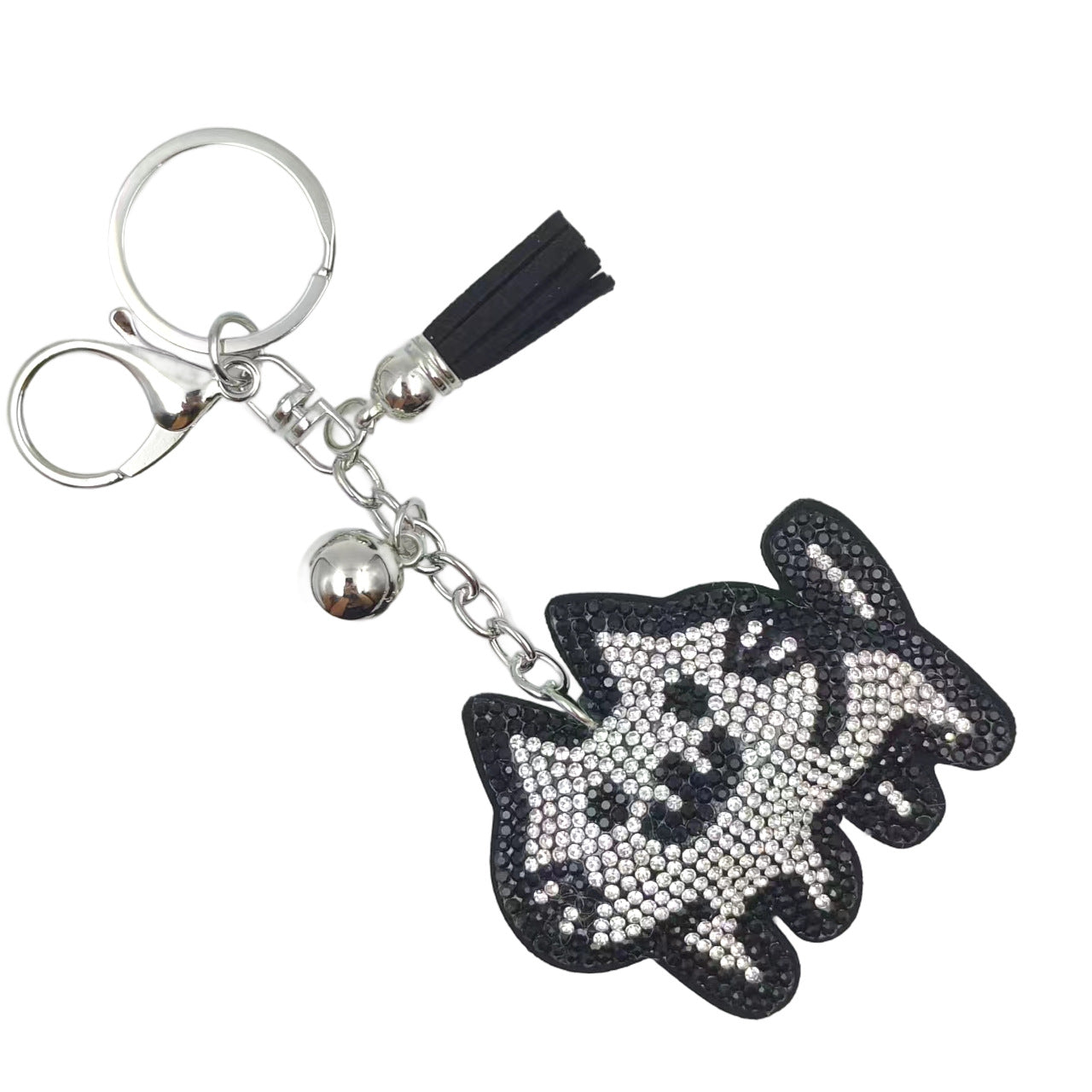 Wholesale Cartoon cat keychain with rhinestones